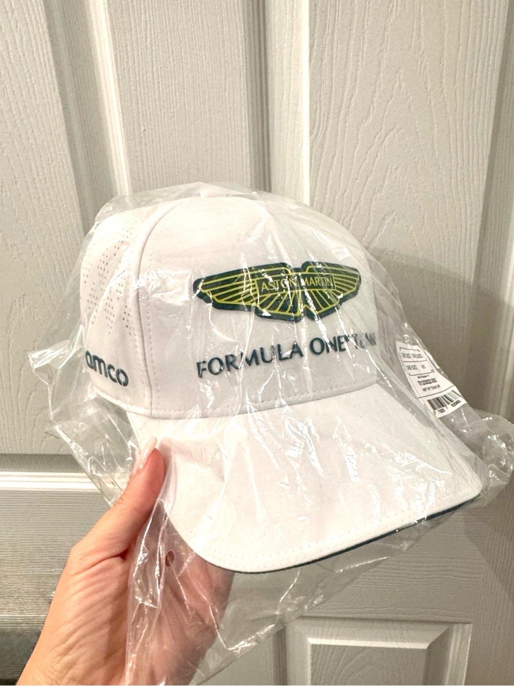 NWT! Formula 1 Boss White Baseball Cap with Green Logo Accent